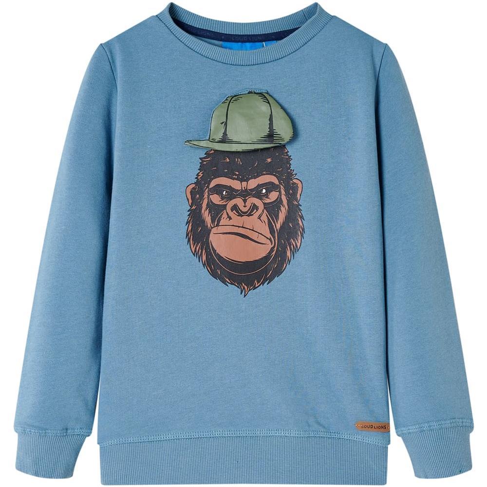 Felpa Da Bambino Con Stampa Gorilla Blu Medio 104 - Foto 1