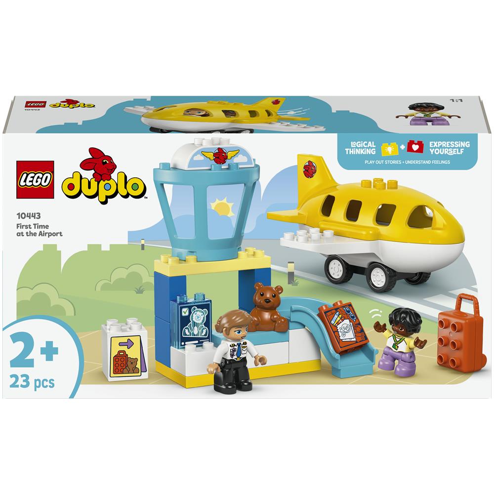 DUPLO 10443 La Prima Volta in Aeroporto, Gioco Educativo per Motricità Fine per Bambini 2+ Anni con Aereo e Personaggi - Foto 1