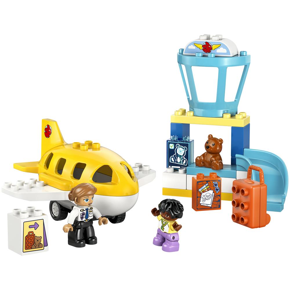 DUPLO 10443 La Prima Volta in Aeroporto, Gioco Educativo per Motricità Fine per Bambini 2+ Anni con Aereo e Personaggi - Foto 2