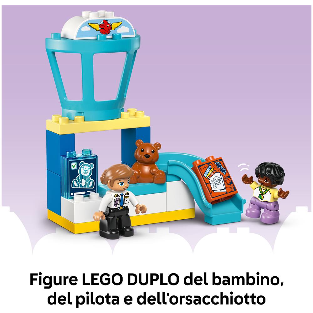 DUPLO 10443 La Prima Volta in Aeroporto, Gioco Educativo per Motricità Fine per Bambini 2+ Anni con Aereo e Personaggi - Foto 30