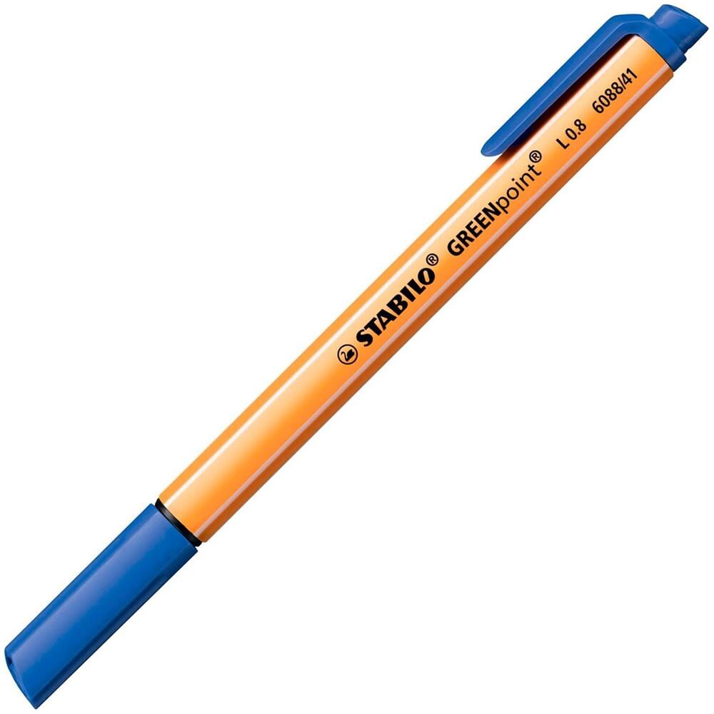 GREENpoint - Penna Ecosostenibile con punta in fibra - CO2 neutral - Confezione da 10 - Blu - Foto 2