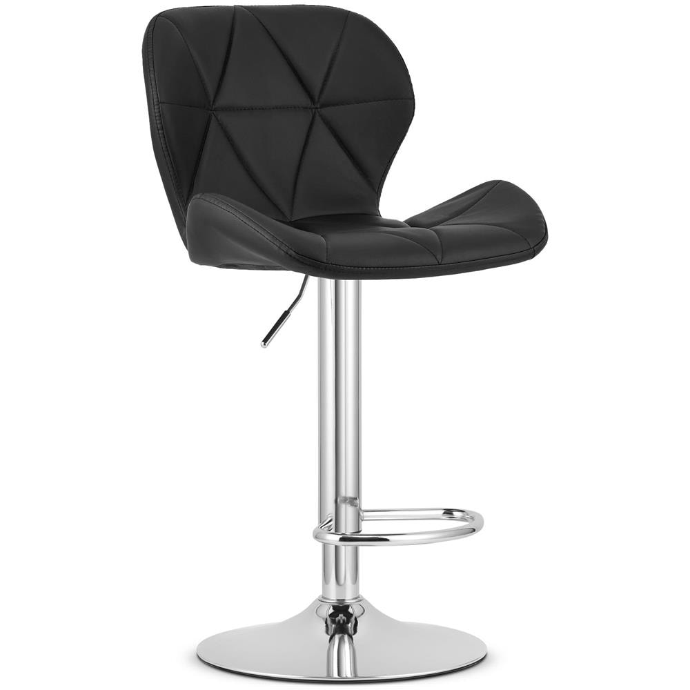 Sgabello WEST - Similpelle nera con base cromata x 2 - Foto 2