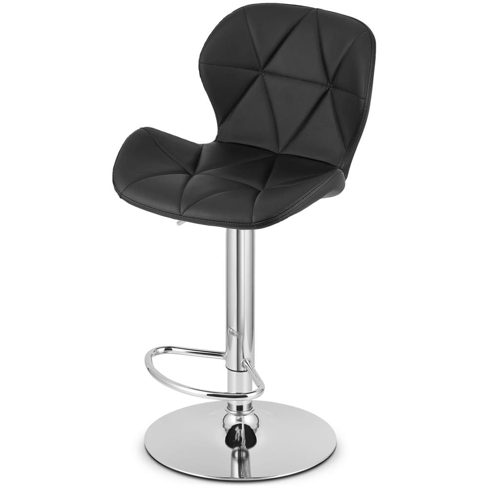 Sgabello WEST - Similpelle nera con base cromata x 2 - Foto 8