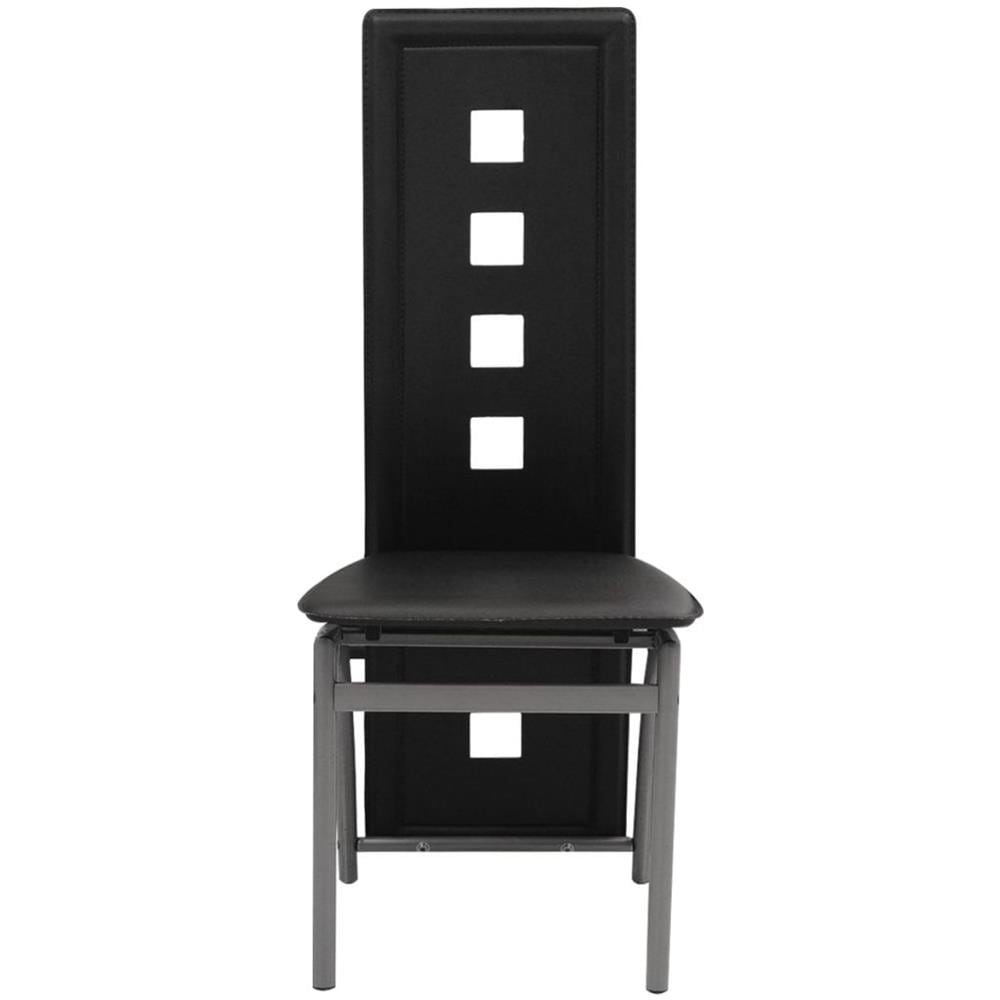 Sedie Sala Da Pranzo 6 Pz In Pelle Artificiale Nera - Foto 2