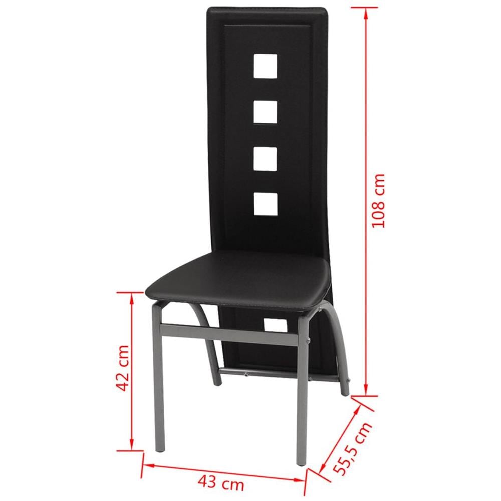 Sedie Sala Da Pranzo 6 Pz In Pelle Artificiale Nera - Foto 10