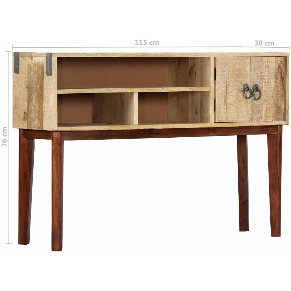 Tavolo Consolle 115x30x76 Cm In Legno Massello Di Mango Grezzo - Foto 14