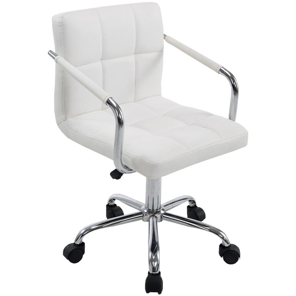 Sedia da Ufficio Lucy V2 in Similpelle Girevole - Sedia Lavoro Studio con Braccioli e 5 Ruote - Poltroncina Ufficio Bianco - Foto 1