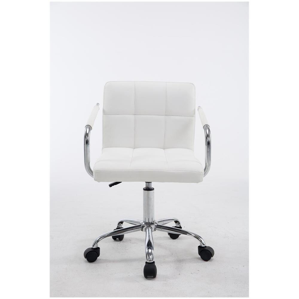 Sedia da Ufficio Lucy V2 in Similpelle Girevole - Sedia Lavoro Studio con Braccioli e 5 Ruote - Poltroncina Ufficio Bianco - Foto 2