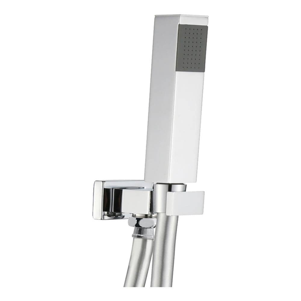 Kit Set Doccia Ottone Cromato Completo Di Supporto Presa Acqua Con Flessibile E Doccetta Quadro - Foto 1