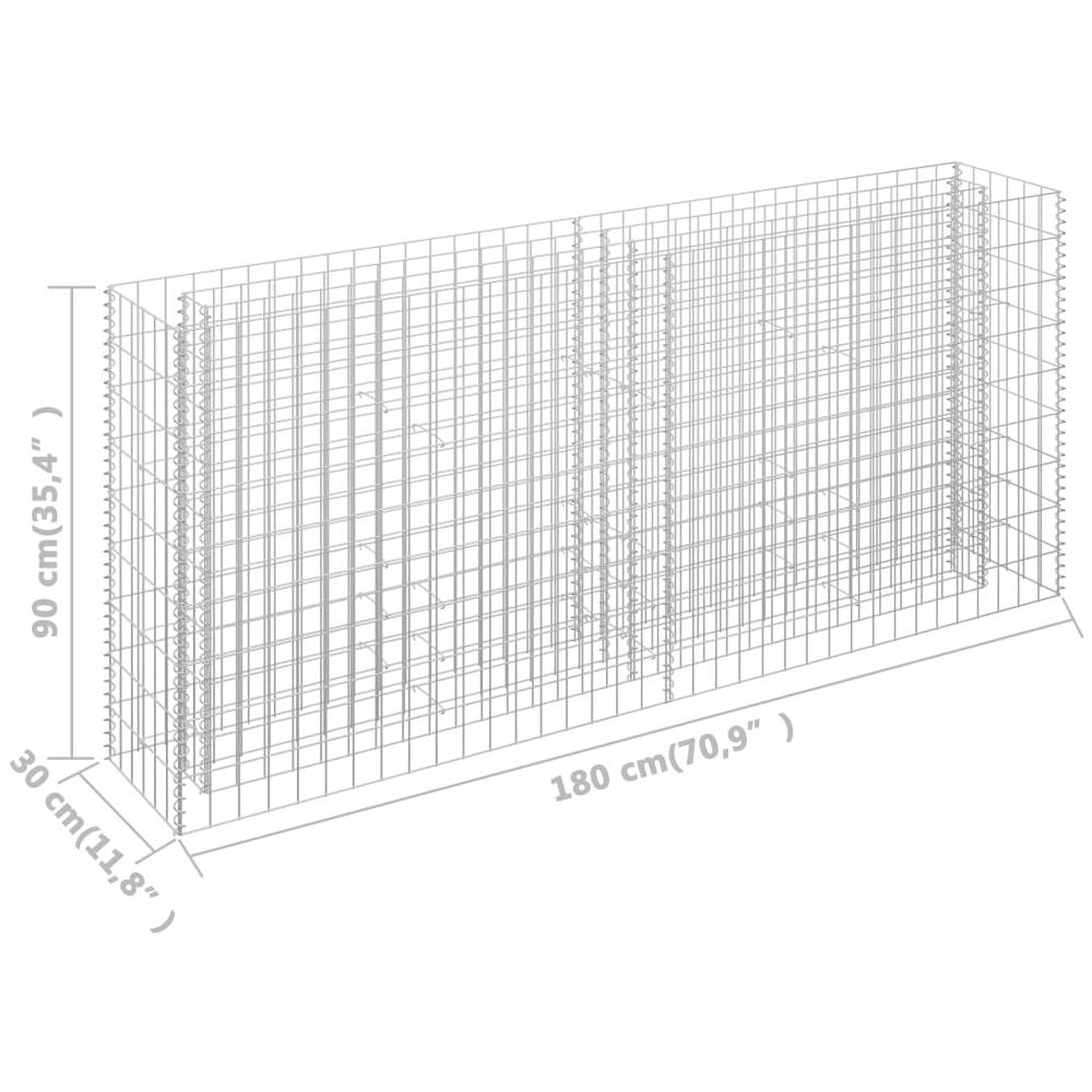 Gabbione Letto Rialzato In Acciaio Zincato 180x30x90 Cm - Foto 12
