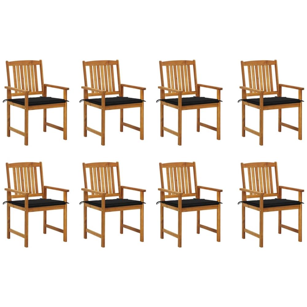 Sedie da Giardino con Cuscini 8 pz in Legno Massello di Acacia - Foto 1