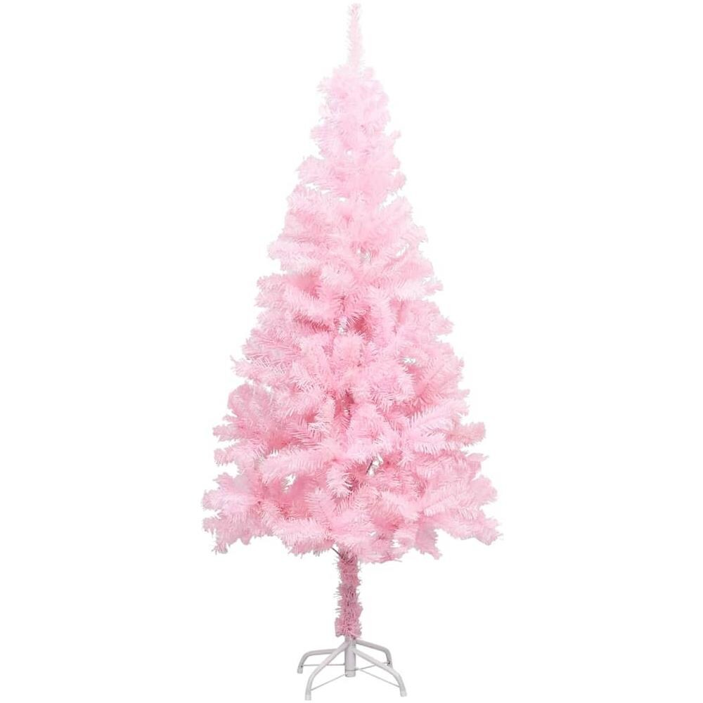 Set Albero Natale Artificiale con LED e Palline Rosa 120 cm PVC - Foto 2