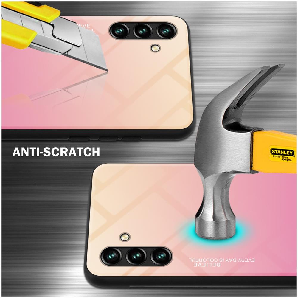 Custodia Compatibile Con Samsung Galaxy A13 5g In Giallo - Rosa - Coperchio Protettivo Bicolore In Vetro Temperato E Silicone Tpu - Foto 2