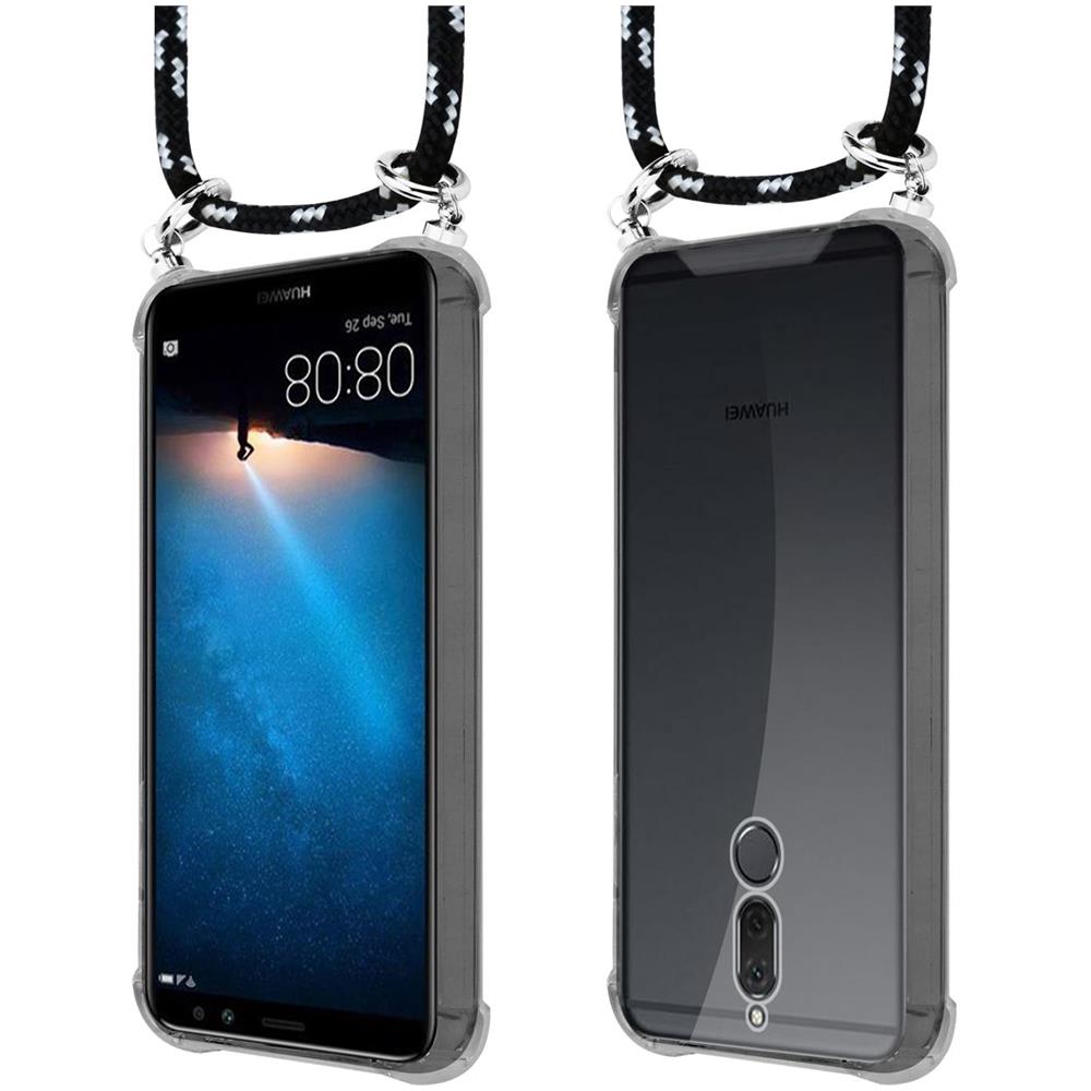 Catena Di Telefoni Cellulari Compatibile Con Huawei Mate 10 Lite In Nero Argento - Coperchio Protettivo In Silicone Con Anelli D'argento, Cinturino In Corda E Custodia Staccabile - Foto 8