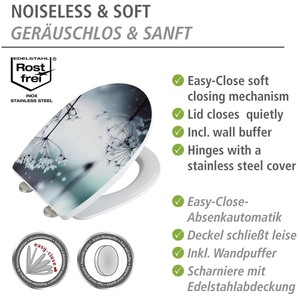 Sedile Wc Polar Con Bussare Silenzioso, Thermoplast, Motivo Vegetale, - Foto 2