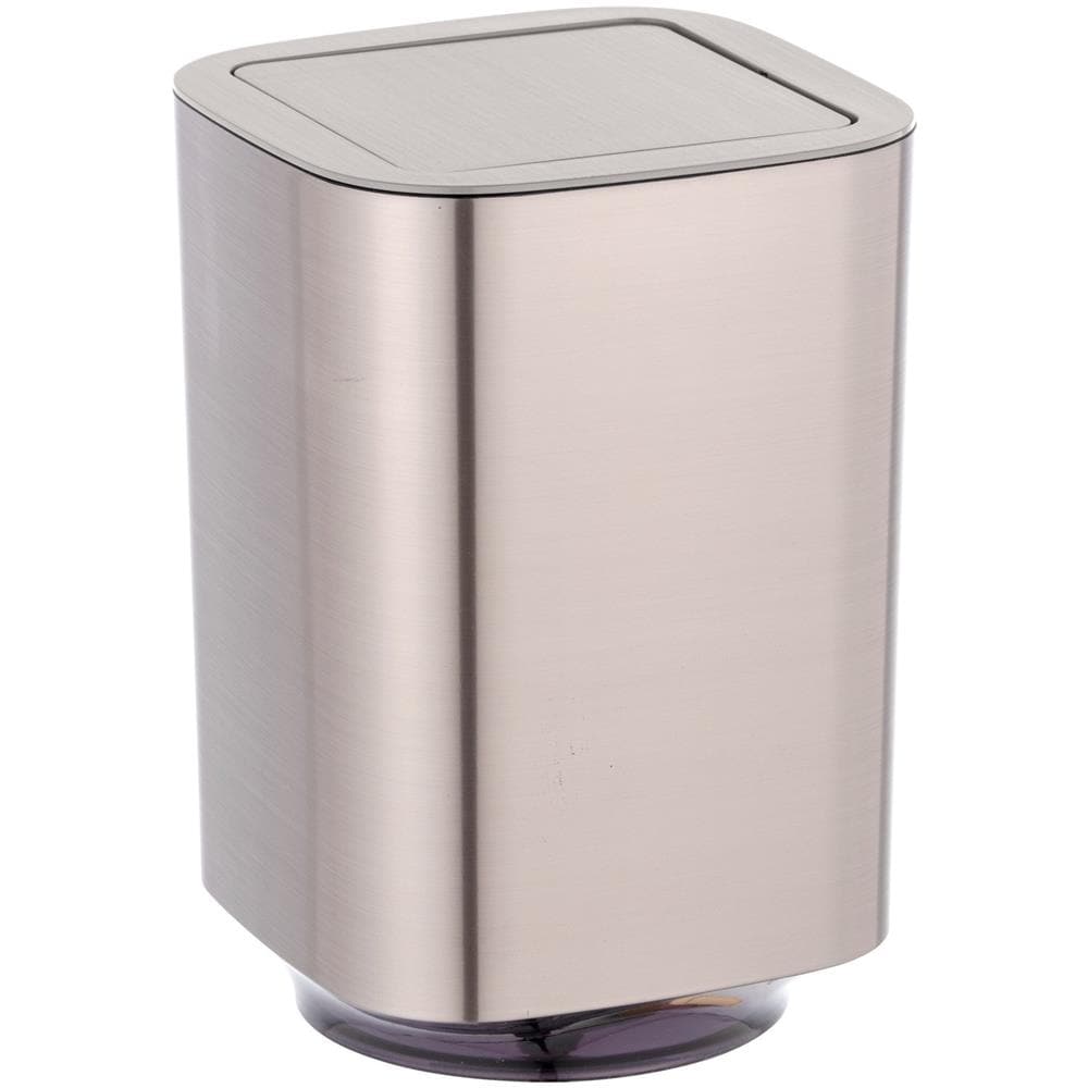 Cestino Bagno Auron Con Coperchio Rotante, Cromato, - Foto 2