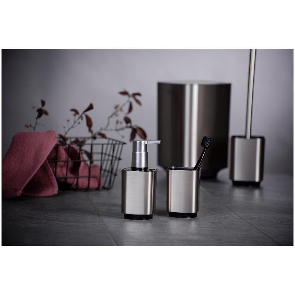 Cestino Bagno Auron Con Coperchio Rotante, Cromato, - Foto 3