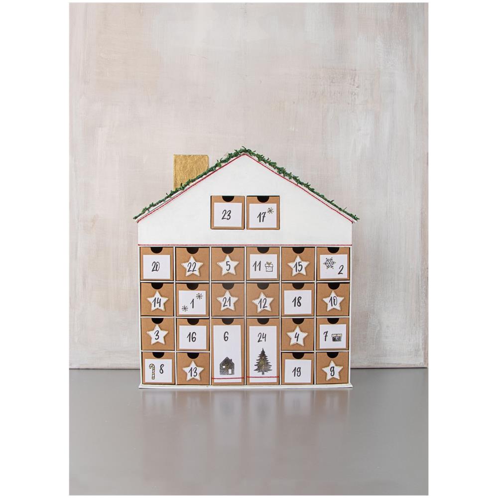 Calendario Dell'avvento Casetta Di Cartone Da Decorare 40 X 36 Cm - Foto 1
