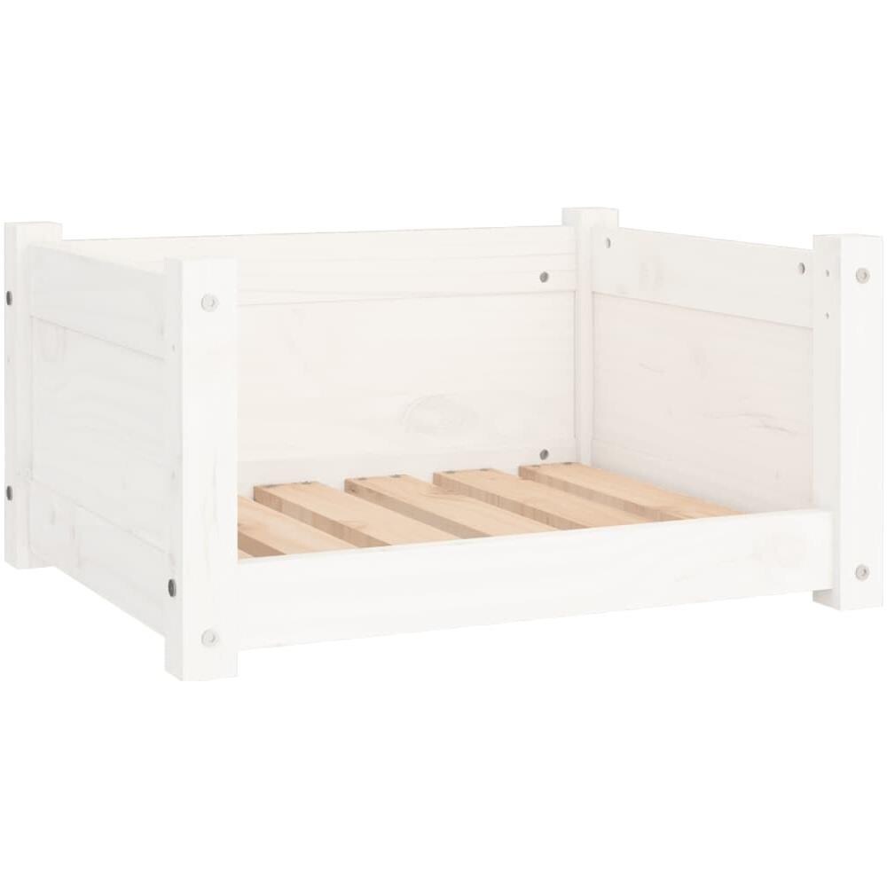 Cuccia Per Cani Bianca 55,5x45,5x28cm In Legno Massello Di Pino - Foto 1