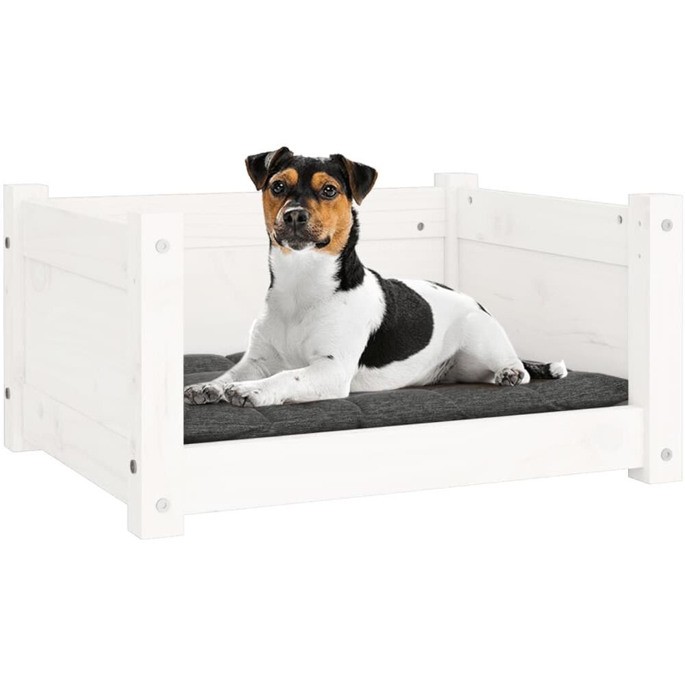 Cuccia Per Cani Bianca 55,5x45,5x28cm In Legno Massello Di Pino - Foto 7