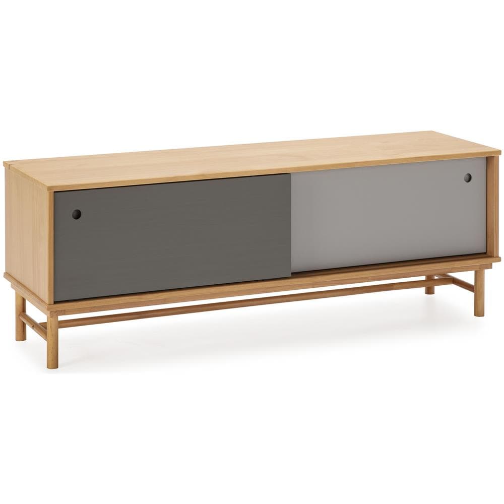 Mobile Tv Magnus 2 Ante Scorrevoli Colore Grigio, Legno Massello, 140 Cm (larghezza) 40 Cm (profondità) 50 Cm (altezza) - Foto 1