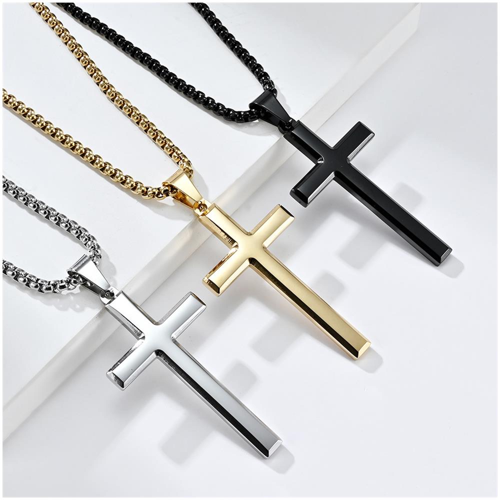 Collana Croce Acciaio Inossidabile Black - Foto 2