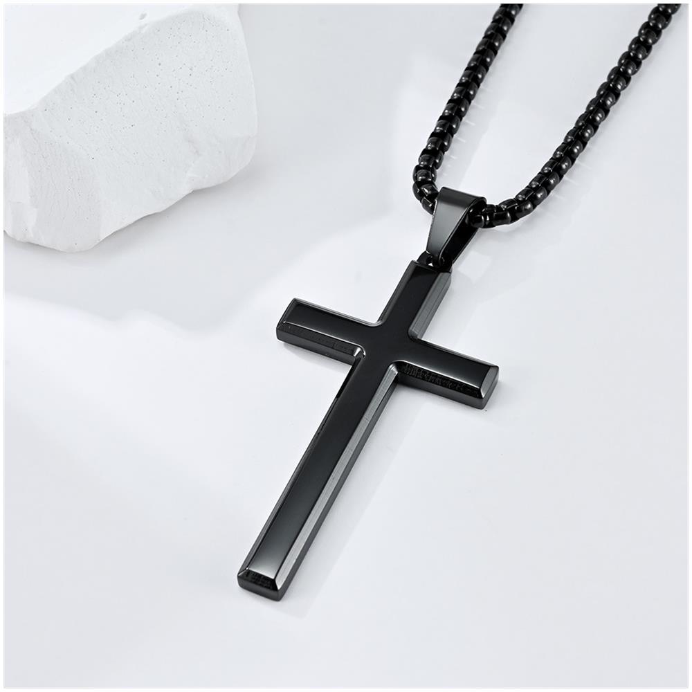 Collana Croce Acciaio Inossidabile Black - Foto 3