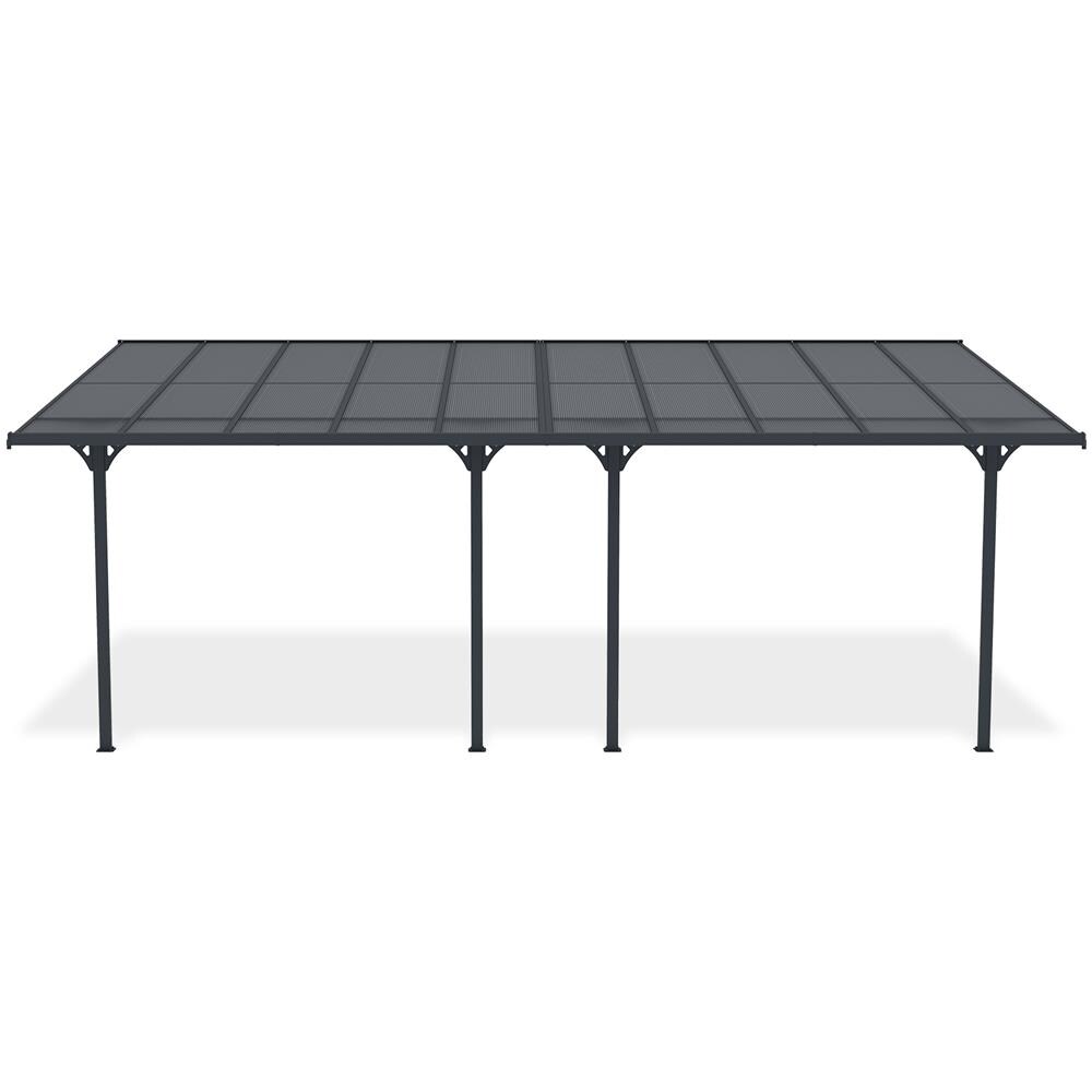 Pergola Addossata /posto Auto Coperto 18m² Kleo 600l300 Alluminio Grigio - Foto 2