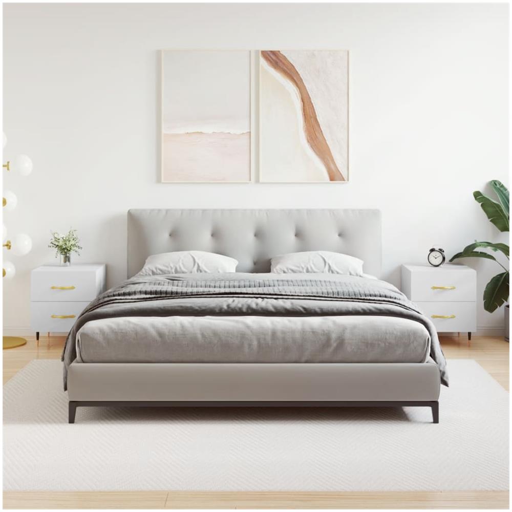 Comodini 2 Pz Bianchi 40x35x47,5 Cm In Legno Multistrato - Foto 1