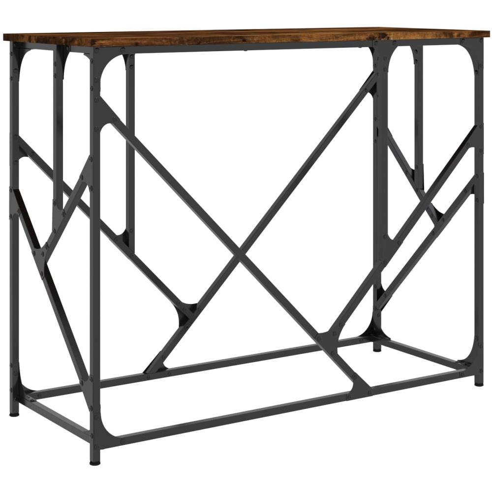 Tavolo Consolle Rovere Fumo 100x40x80 Cm In Legno Multistrato - Foto 2