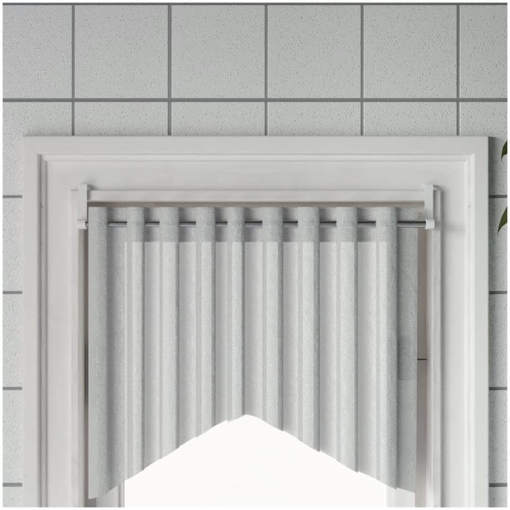 Binari Per Tende 2 Pz Bianco E Argento 60-105 Cm Alluminio - Foto 1