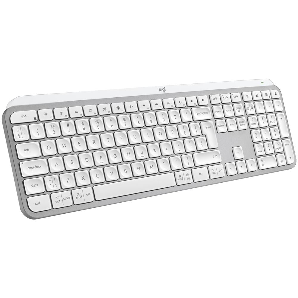 MX Keys S tastiera RF senza fili + Bluetooth QWERTY Spagnolo Alluminio, Bianco - Foto 1