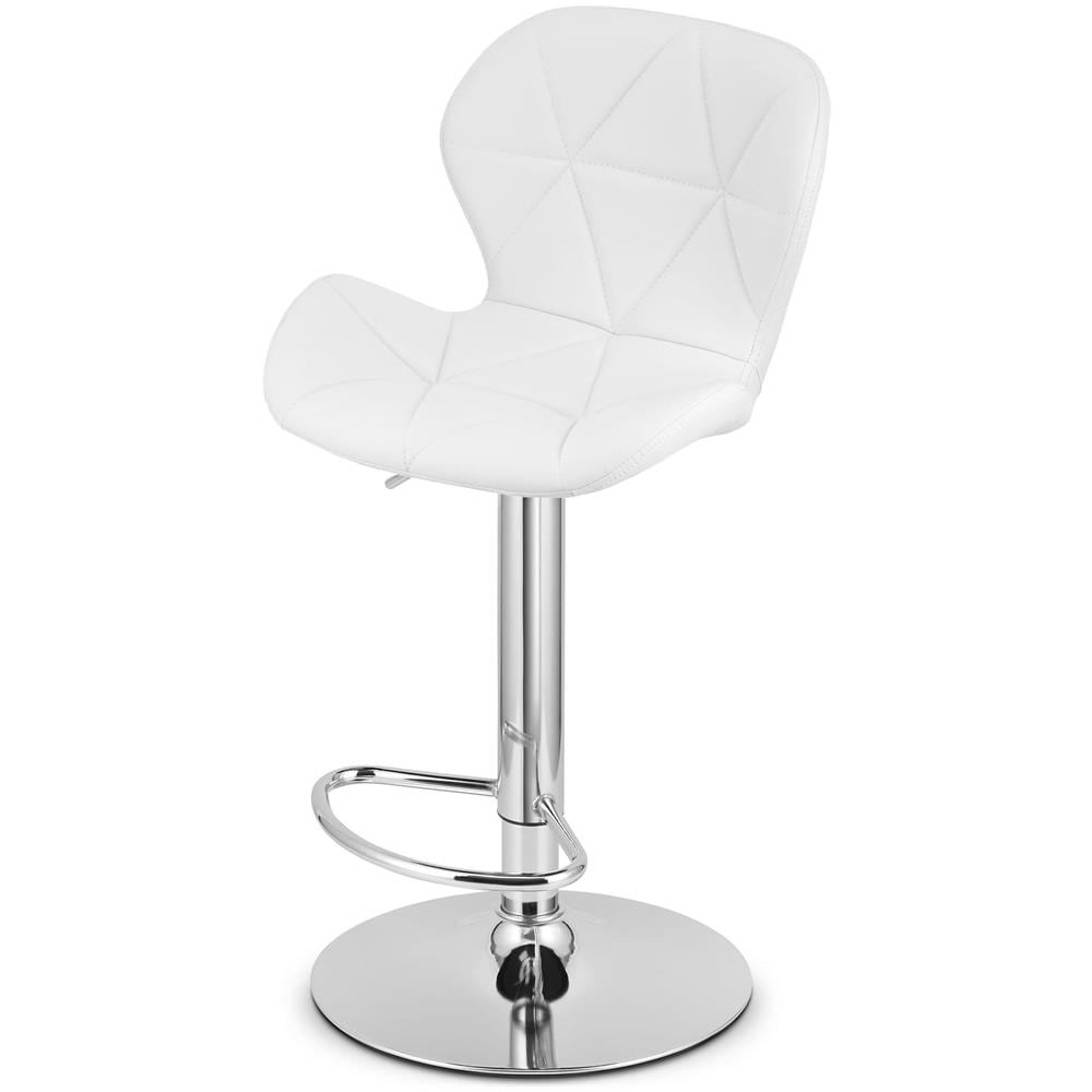 Sgabello WEST - Similpelle bianca con base cromata x 2 - Foto 8