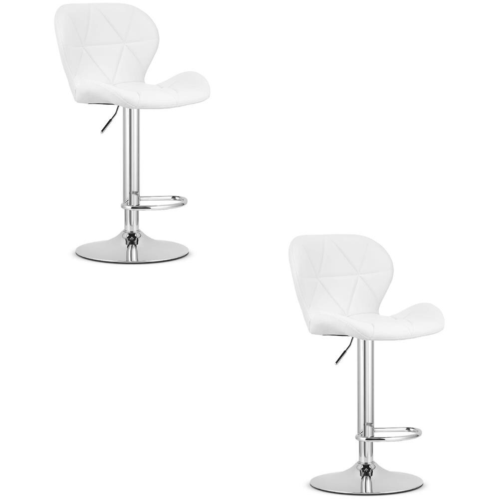 Sgabello WEST - Similpelle bianca con base cromata x 2 - Foto 1