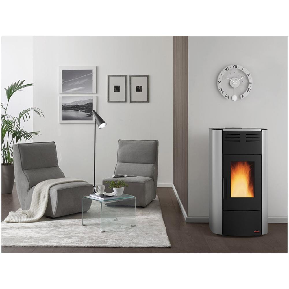Stufa a Pellet Raffaella Idro 5.3-18.8 kW 540 m³ Riscaldabili Argento - Foto 2