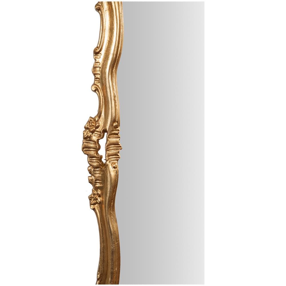 Specchiera Da Parete In Legno Finitura Foglia Oro Anticato Made In Italy L68xpr5,5xh122 Cm - Foto 3