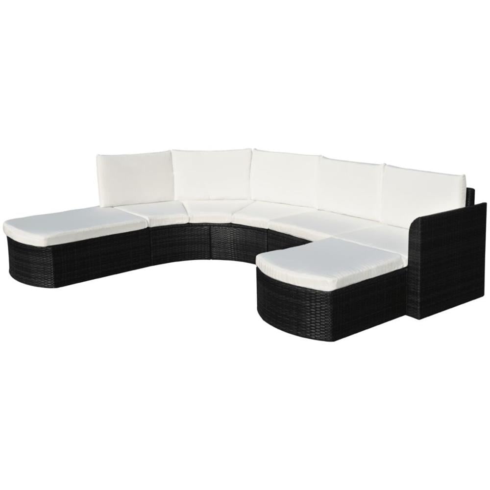 Set Divano Da Giardino 16 Pezzi In Polyrattan Nero - Foto 2