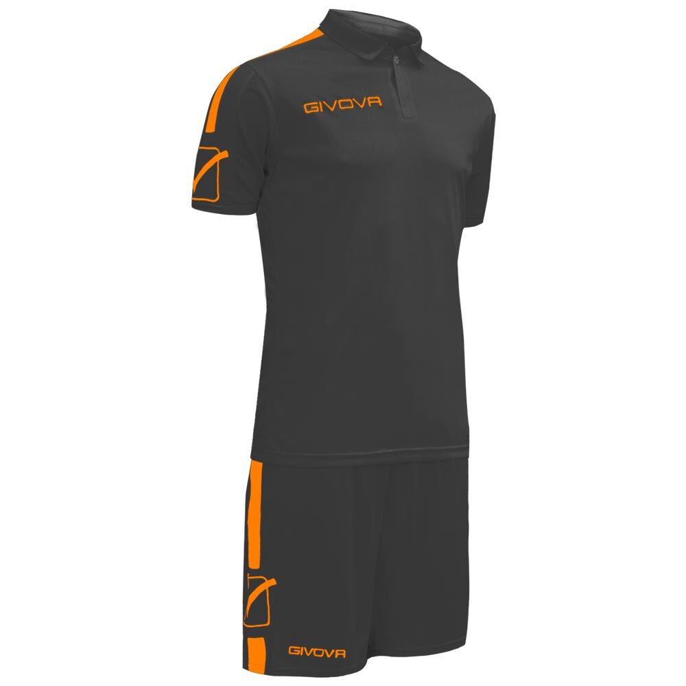 Kit Play Mc Givova Nero / arancio Fluo Corsa Sport Uomo Staff Running Jogging Allenamento Relax Calcio Calcetto Torneo Scuola Sport - Taglia L - Foto 1