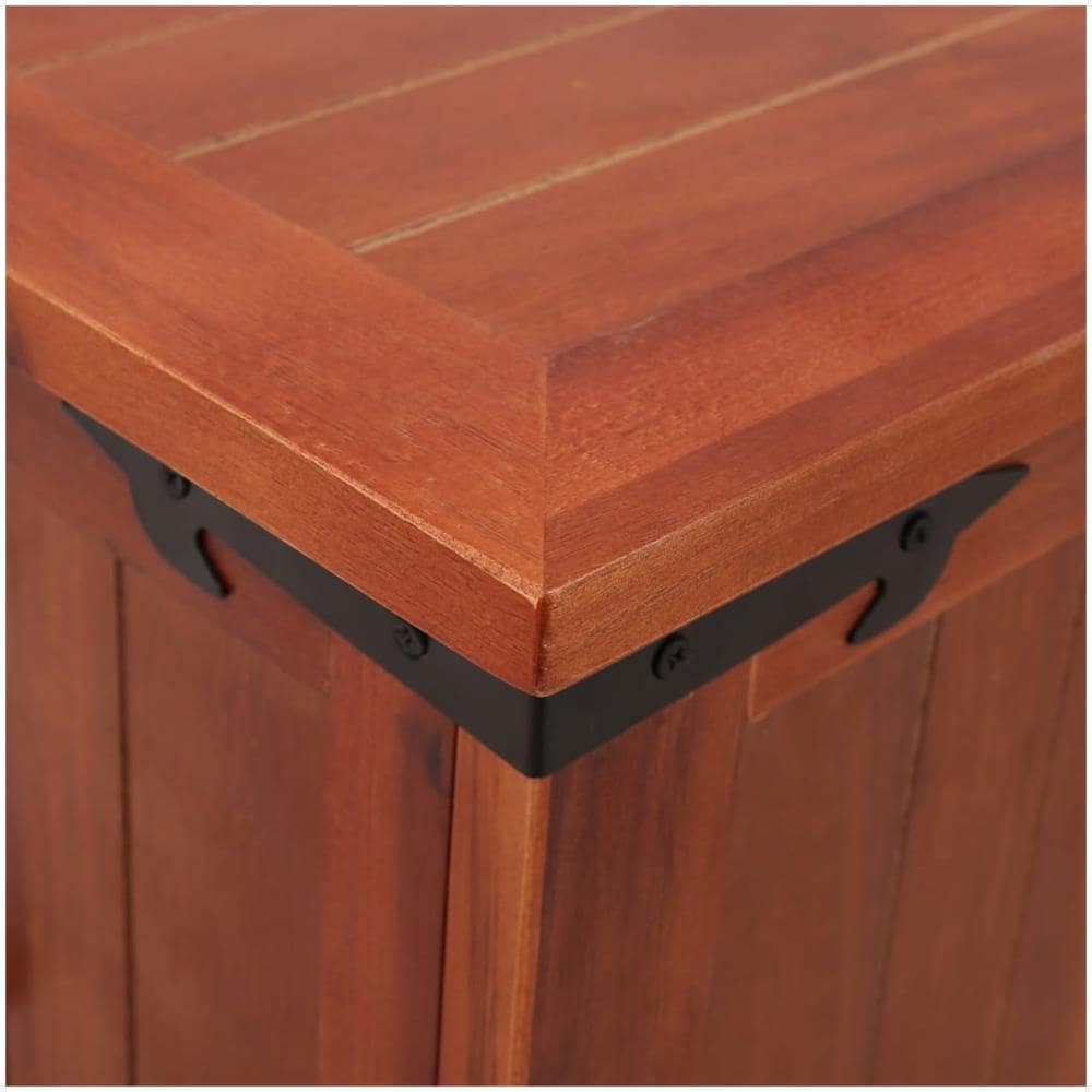 Cassapanca 79x34x32 Cm In Legno Massello Di Acacia - Foto 2