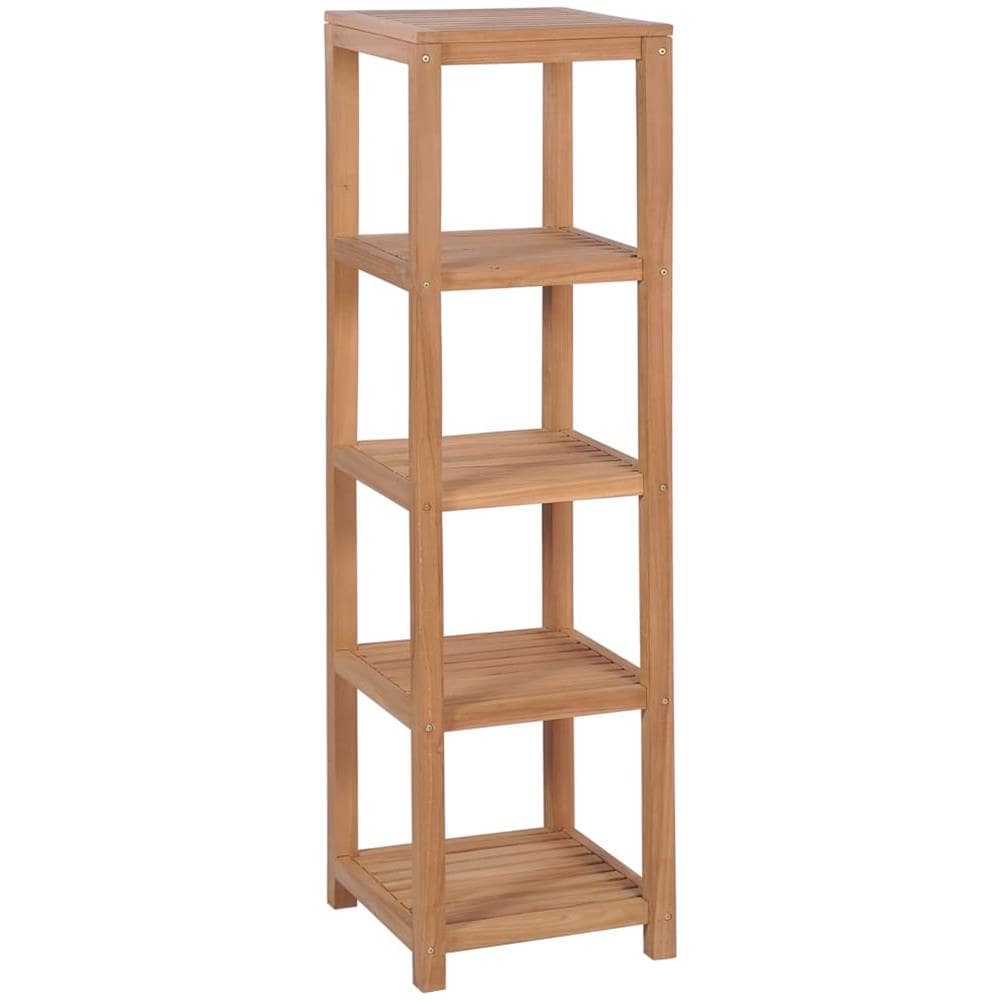 Scaffale Per Bagno A 4 Ripiani In Massello Di Teak 42x42x165cm - Foto 1