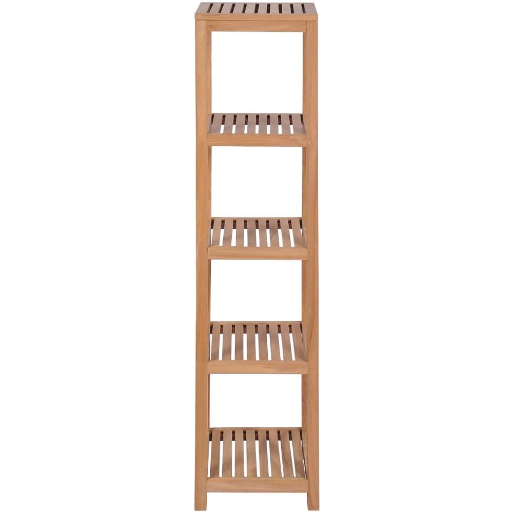 Scaffale Per Bagno A 4 Ripiani In Massello Di Teak 42x42x165cm - Foto 2