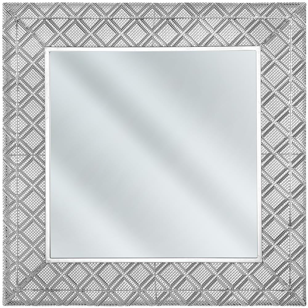 Specchio Evettes 80 Cm 80 Cm Metallo Argento - Foto 1