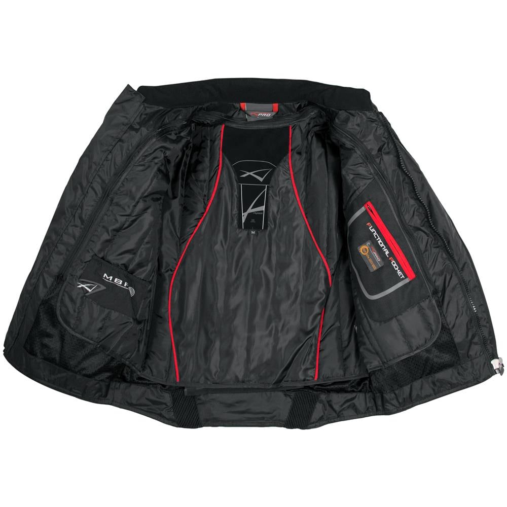 Giacca Cordura Moto Tessuto Impermeabile Sport Touring Sfoderabile Rosso M - Foto 2