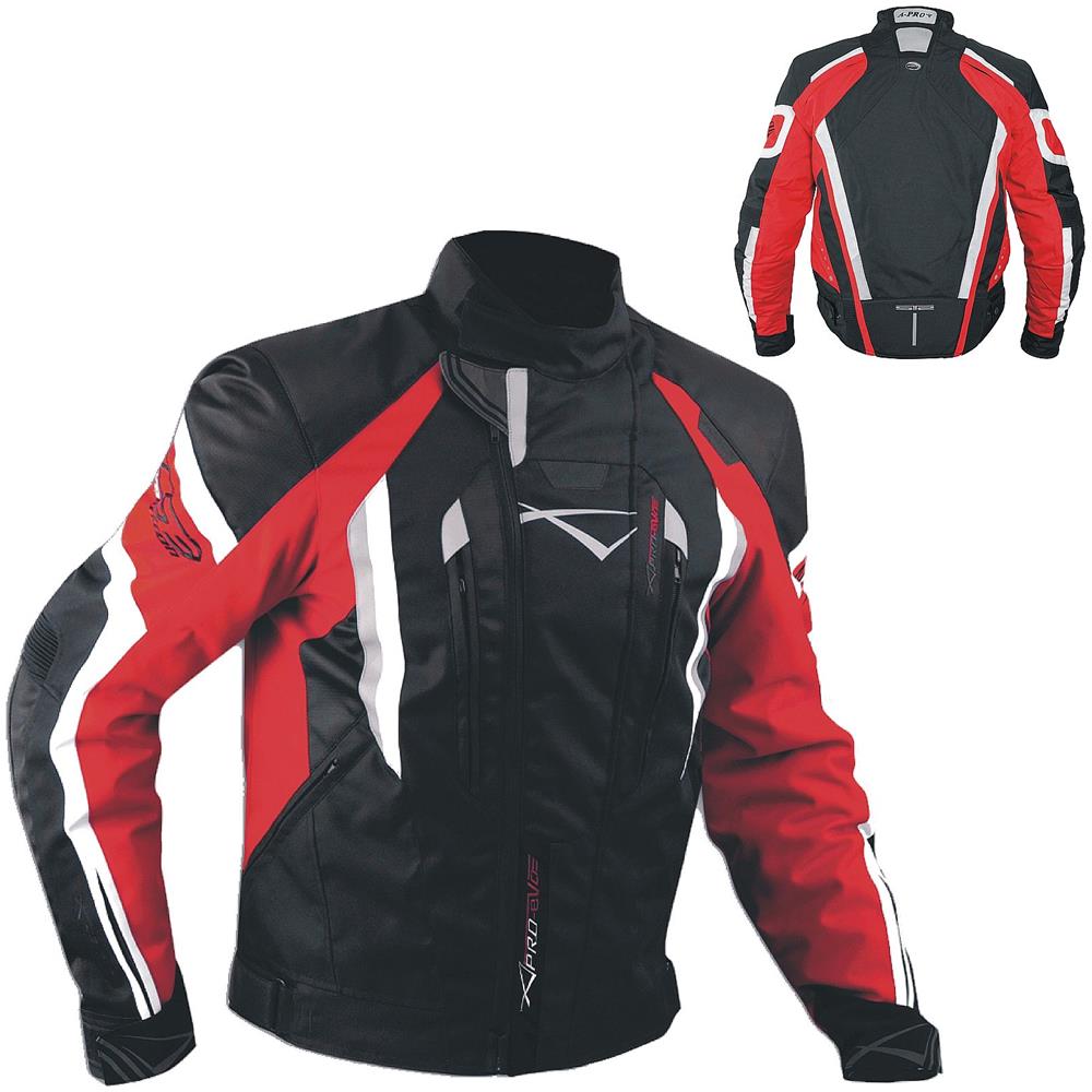 Giacca Cordura Moto Tessuto Impermeabile Sport Touring Sfoderabile Rosso M - Foto 1