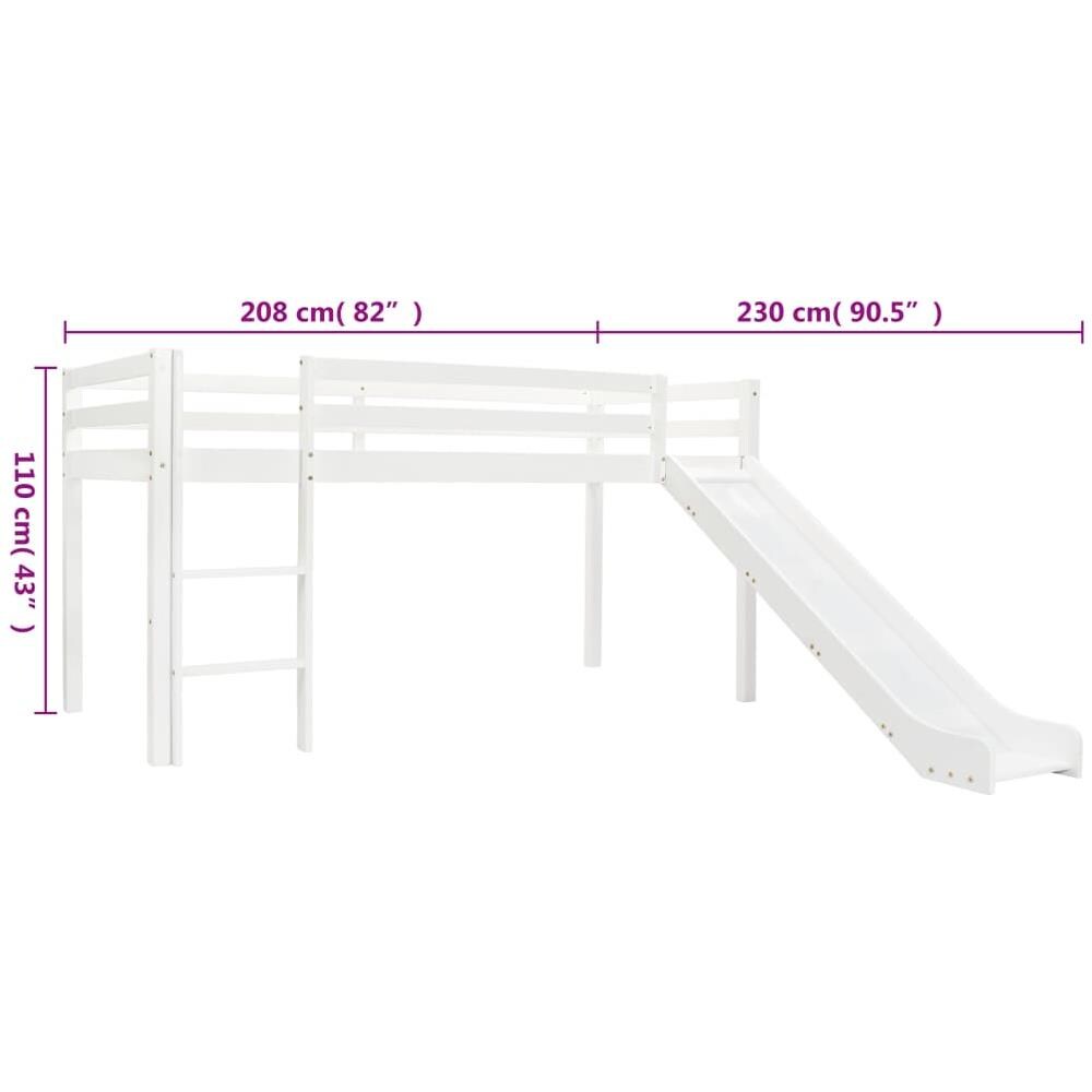 Letto a Castello per Bambini Scivolo e Scala in Pino 97x208cm - Foto 5