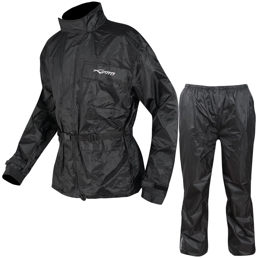 Tuta Impermeabile Antipioggia Giacca Pantaloni Antiacqua Moto Scooter Nero Xs - Foto 1