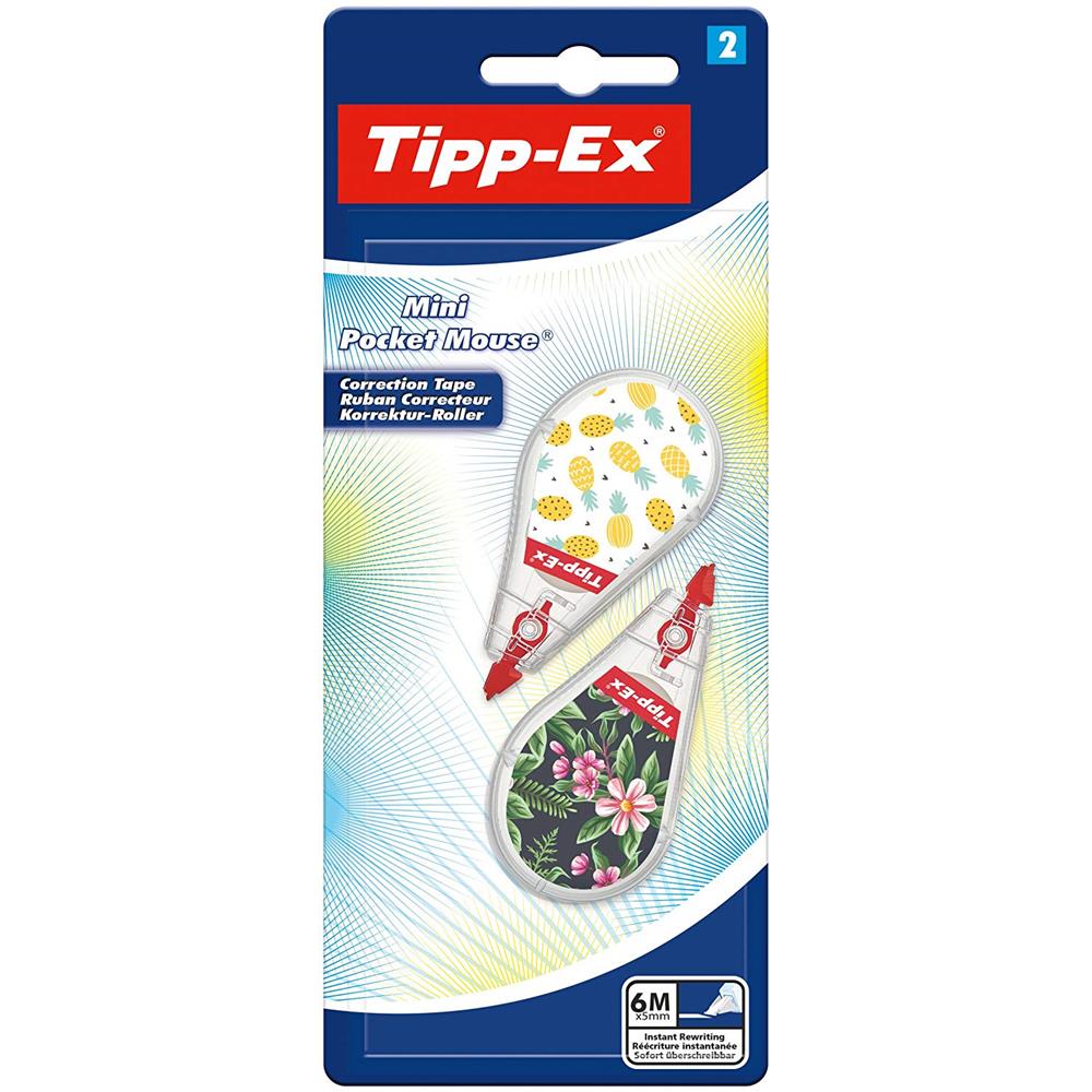 Correttore A Nastro Tipp-ex Mini Pocket Mouse, 5 M X 5 Mm, Blister Con 2 Pezzi Assortiti - Foto 1