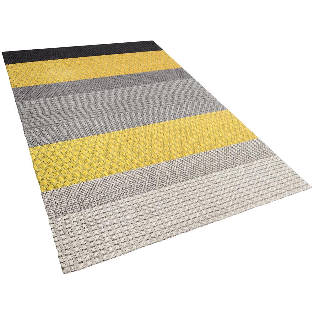 Tappeto Grigio / Giallo 140 X 200 Cm Kurzflor Akkaya - Foto 1