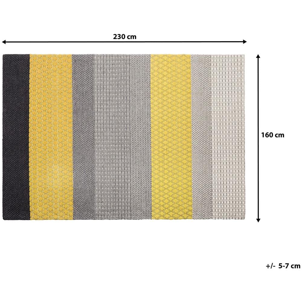 Tappeto Grigio / Giallo 140 X 200 Cm Kurzflor Akkaya - Foto 2