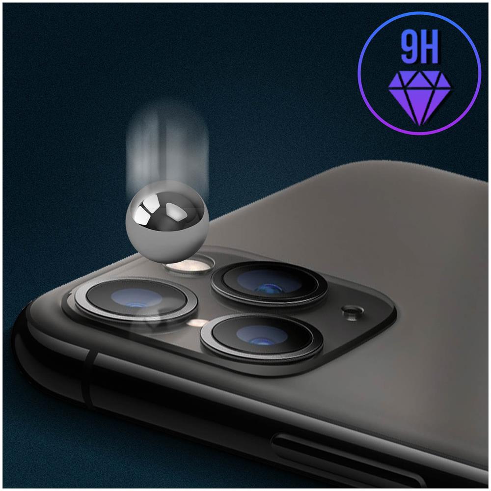 Lente Fotocamera Finta Iphone 11 Pro Nero Lente Adesiva - Foto 5